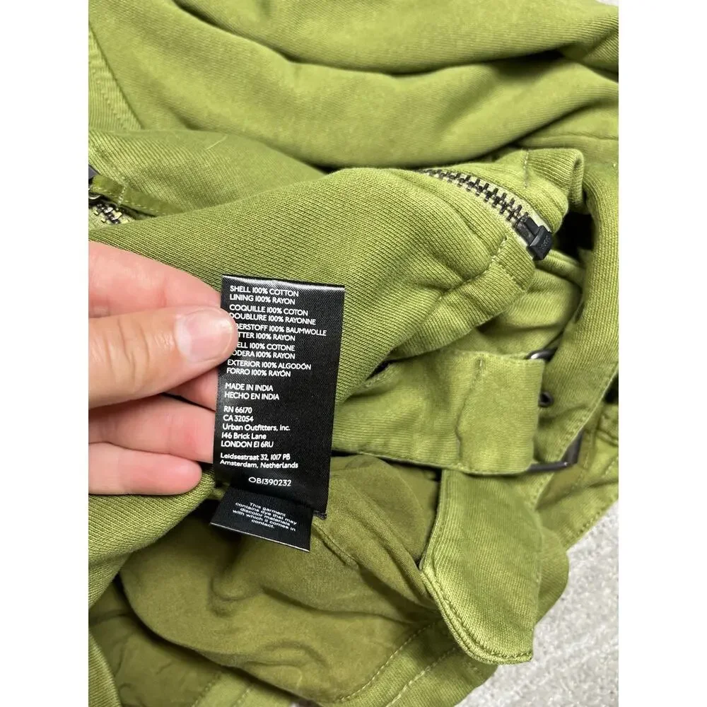 Free People We The Free Rebel Knit Oversized Moto Jacket Olive Green Size Medium